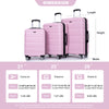 3 Piece Luggage Sets PC Lightweight & Durable Expandable Suitcase with Two Hooks, Double Spinner Wheels, TSA Lock, Pink (21/25/29)