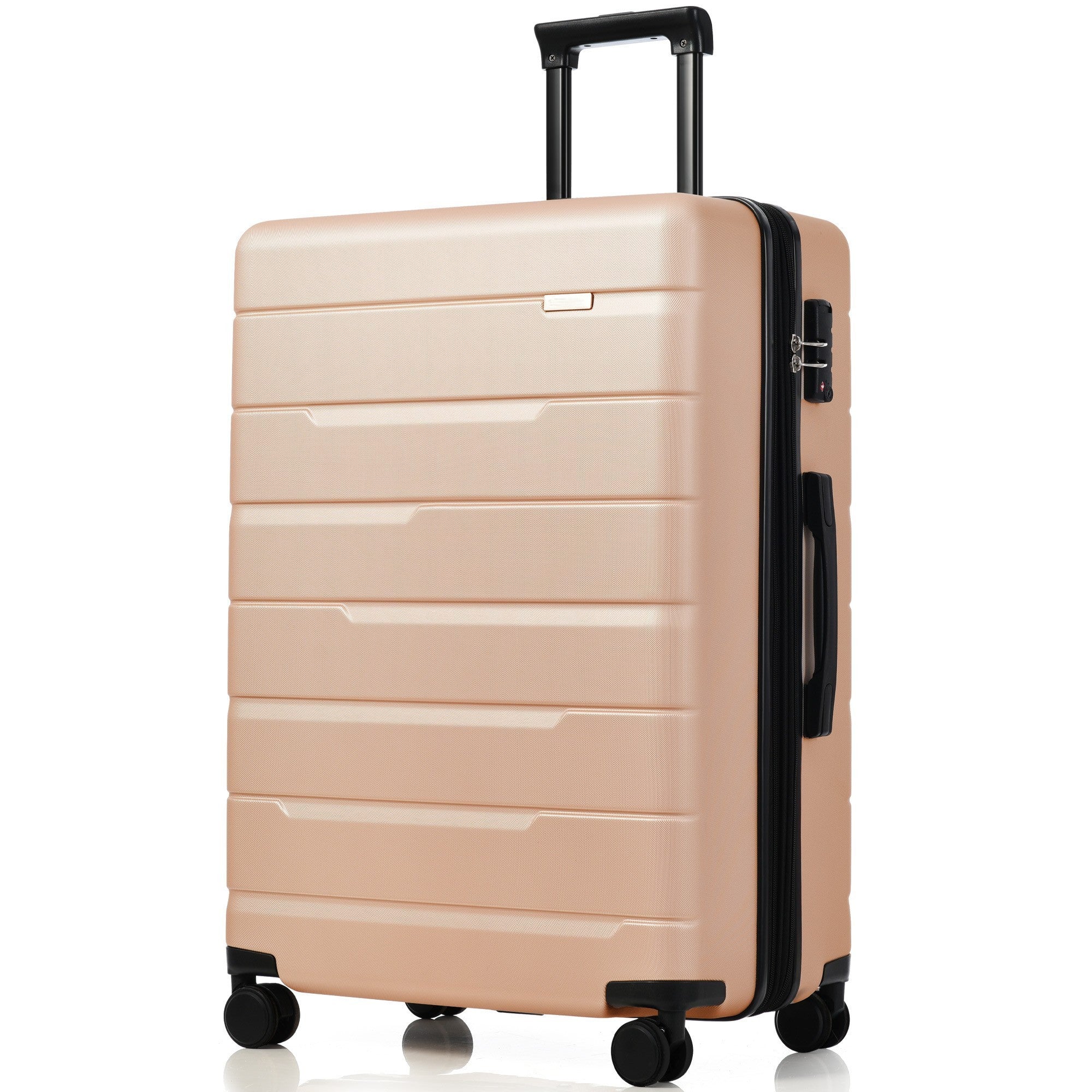 Luggage Set 3 Piece Suitcase Set 20/24/28, Carry on Luggage Airline Approved, Hard Case with Spinner Wheels, Champagne