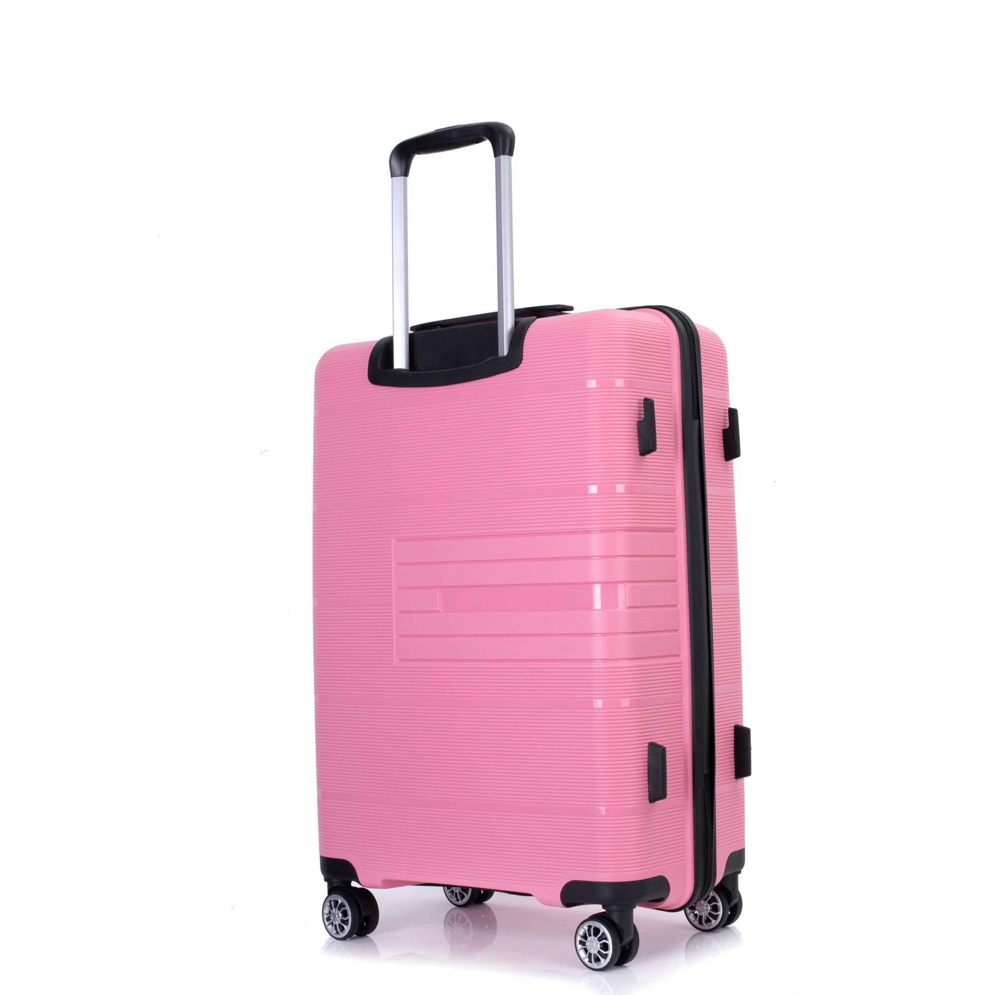 "Hardshell Suitcase with Double Spinner Wheels - Lightweight & Durable PP Luggage Sets, TSA Lock, 3-Piece Set (20/24/28), Pink"