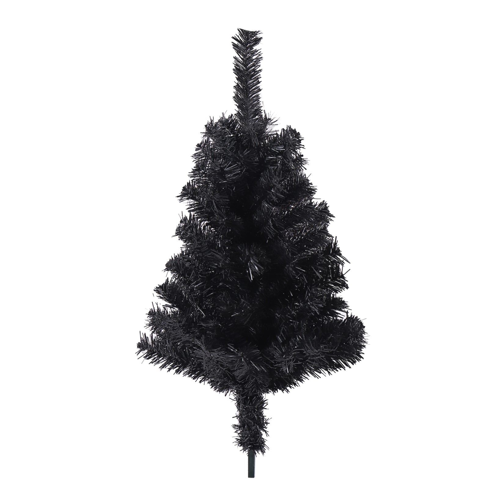 7.5FT Black Slim Artificial Christmas Tree with Foldable Metal Stand - Sleek and Space-Saving Holiday Decor