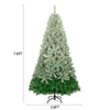 7.6 FT Classic Pine Tree Shape Christmas Tree with Gradient PVC Foliage Design, 300 Cool White LED Lights, Sturdy Iron Frame