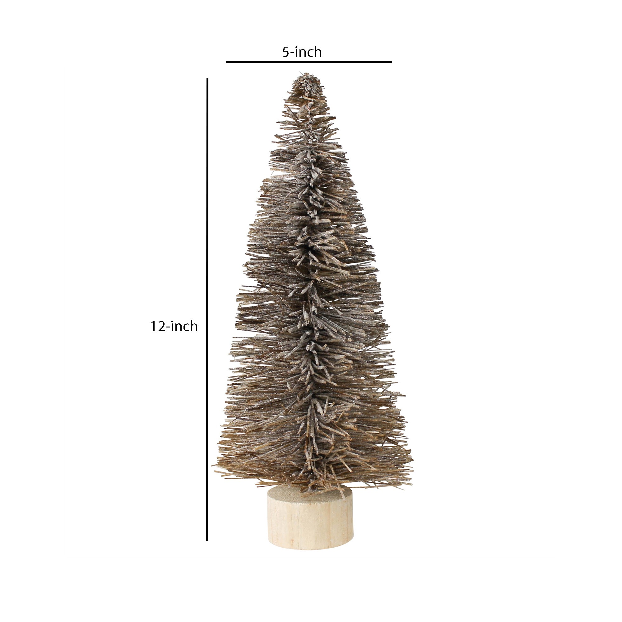 Bottle Brush Tree Decor, Large Brown with Wooden Base - Informative and Versatile Home Decoration for a Touch of Natural Charm - 14-Inch Height