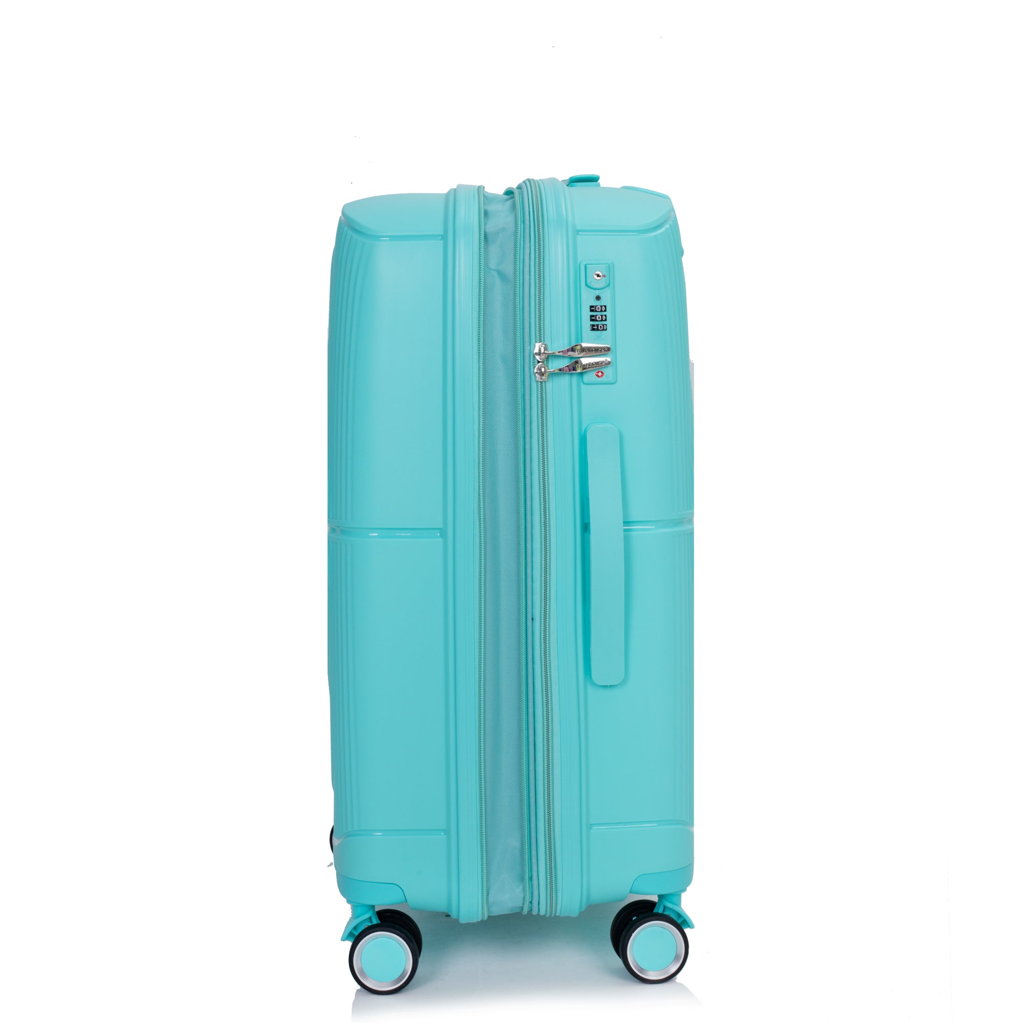 Expandable Hardshell Suitcase Double Spinner Wheels, Lightweight Durable TSA Lock Luggage Sets - 3-Piece (20/24/28), Lake Blue