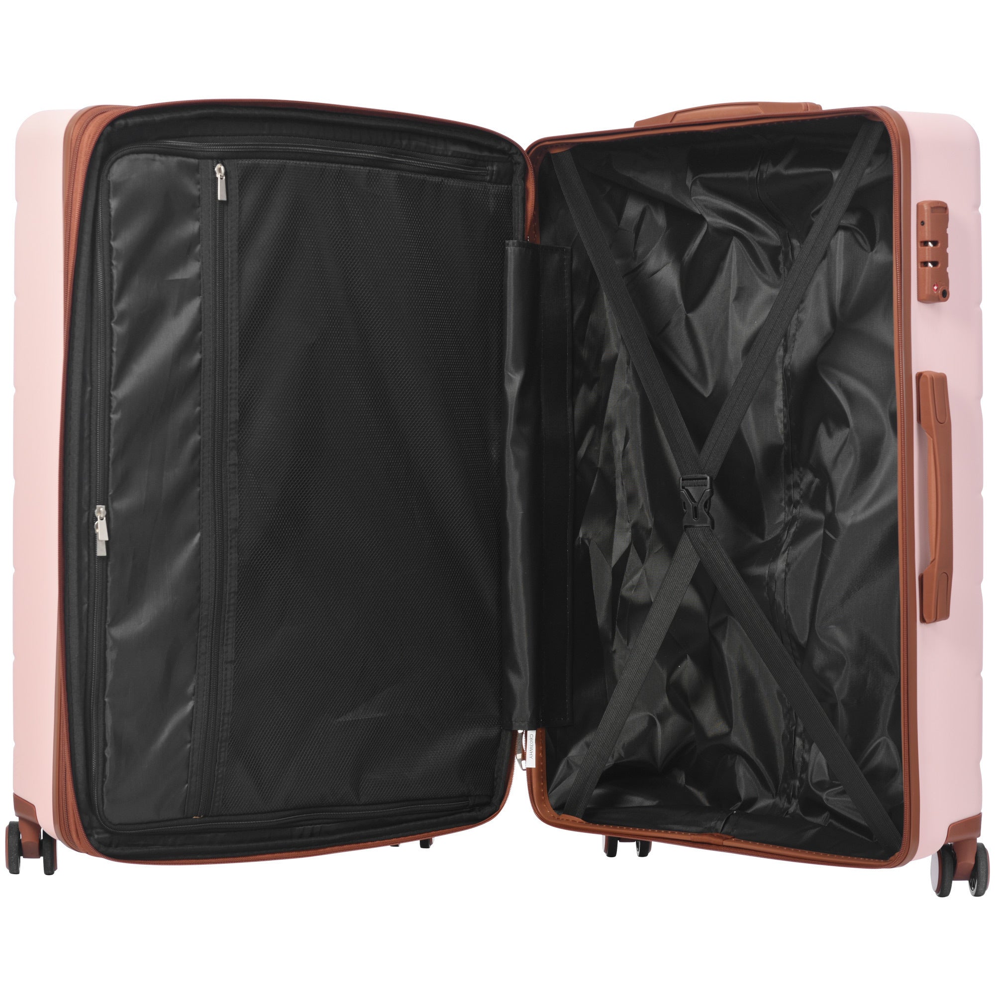 Luggage Sets 3 Piece Suitcase Set 20/24/28, Carry on Luggage Airline Approved, Hard Case with Spinner Wheels - Pink