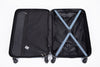 3 Piece ABS Lightweight Suitcase with Hooks, Spinner Wheels, TSA Lock, Blue (20/24/28)