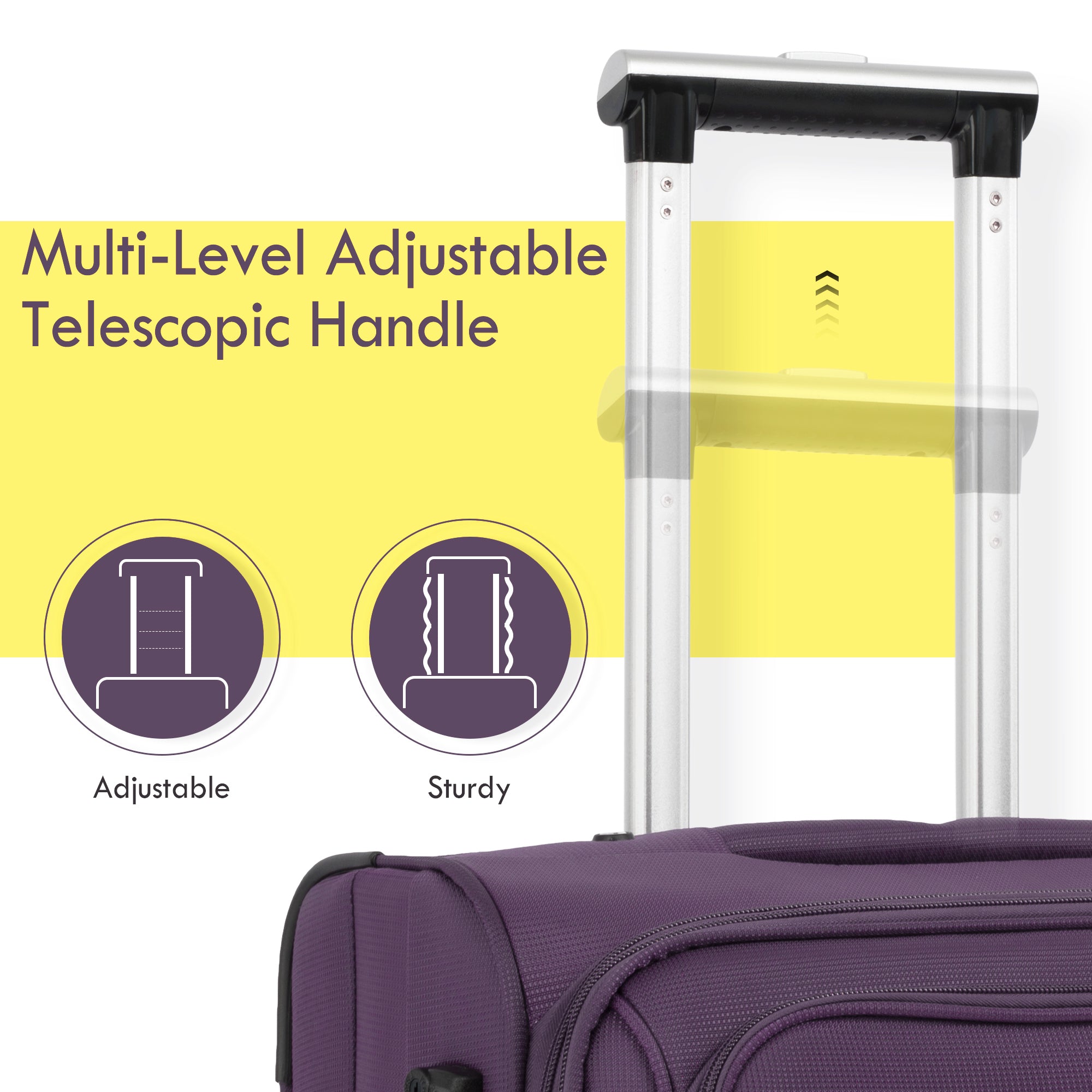 Softside Luggage Set: Expandable 3-Piece Travel Suitcase Upright Spinner - Lightweight, Softshell Material - Various Sizes & Colors