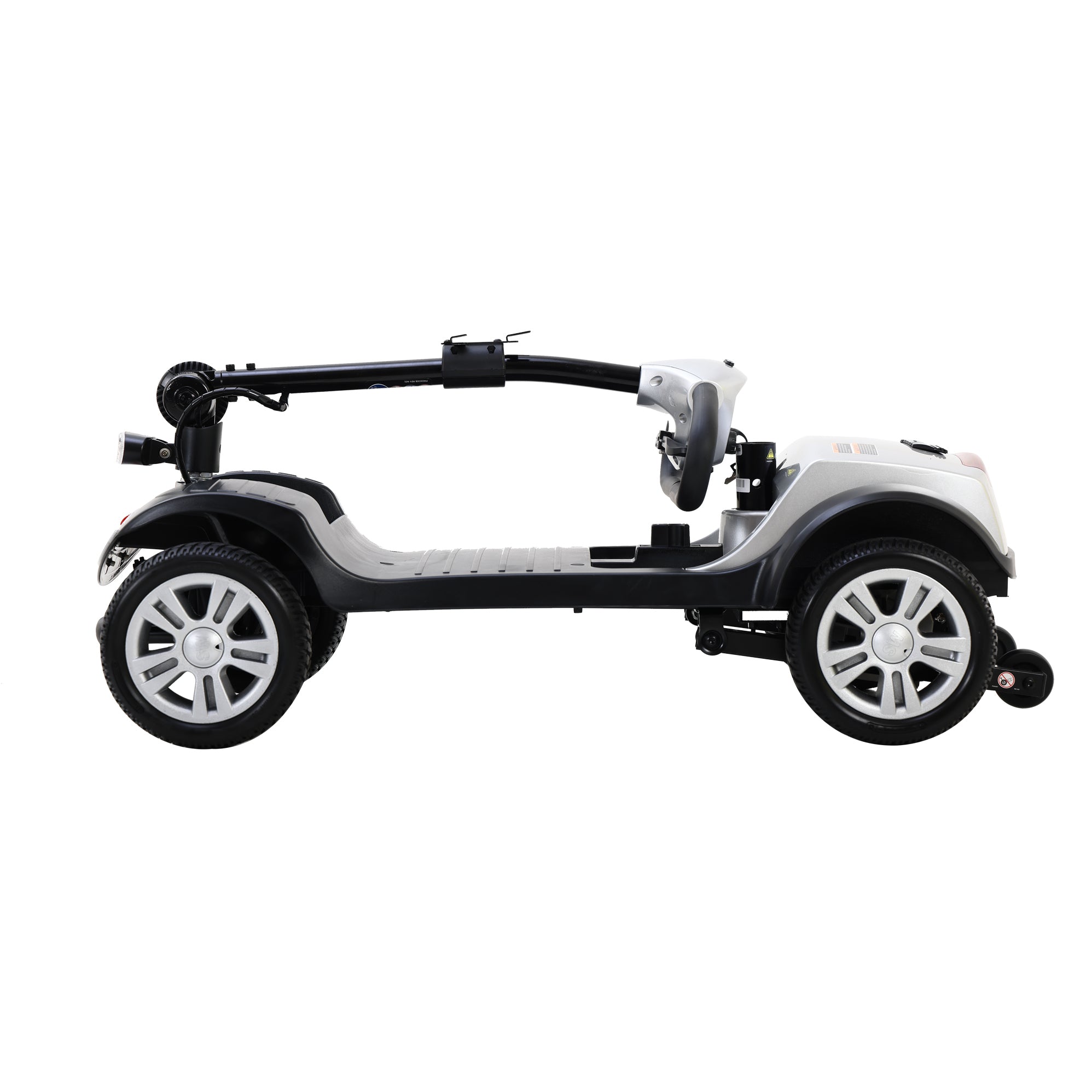 Four Wheel Compact Travel Mobility Scooter - 300W Motor, 300lbs Capacity, SILVER