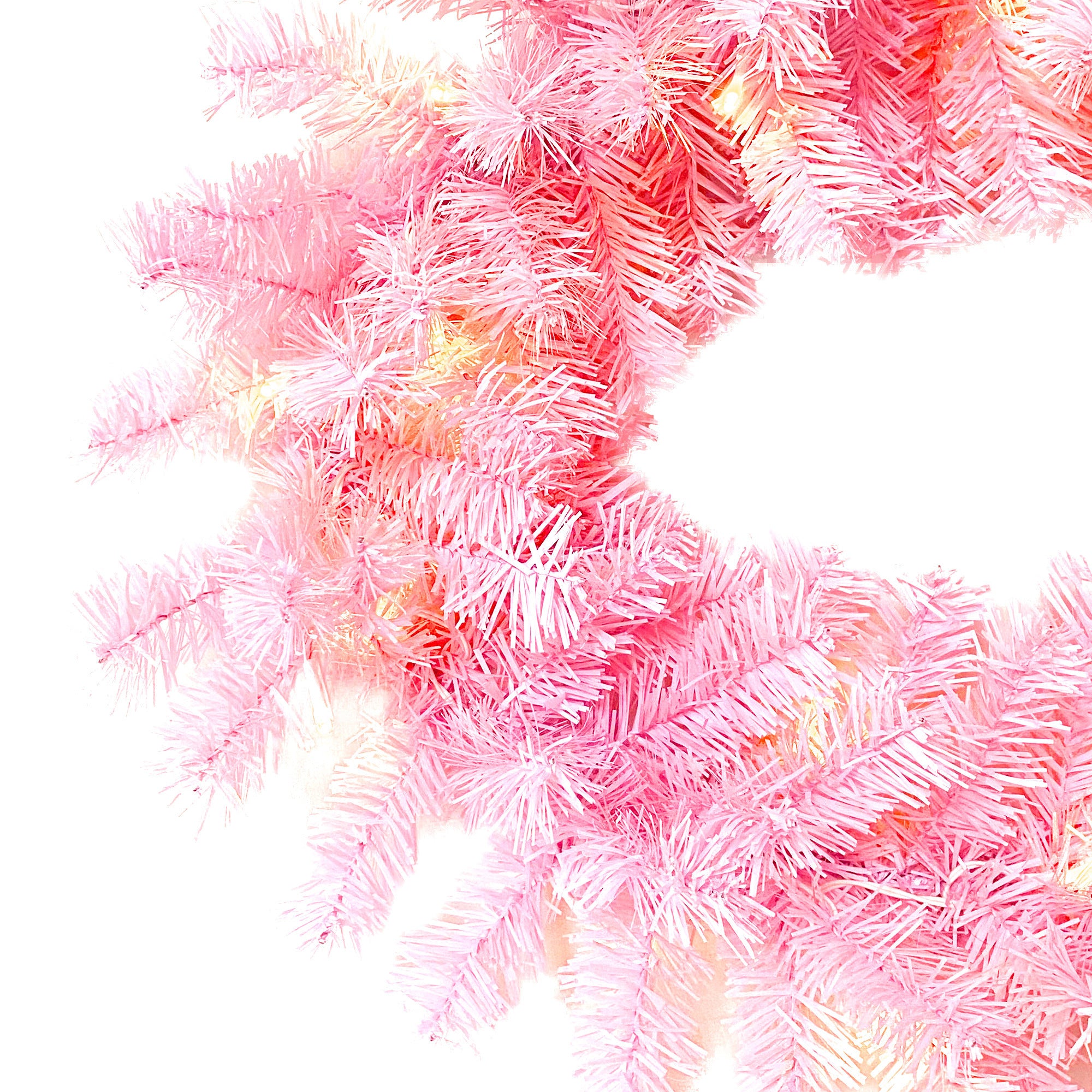 Pre-lit Artificial Christmas 2-Piece Set: 5FT Pink Tree with 6ft Garland X-mas - Festive and Convenient