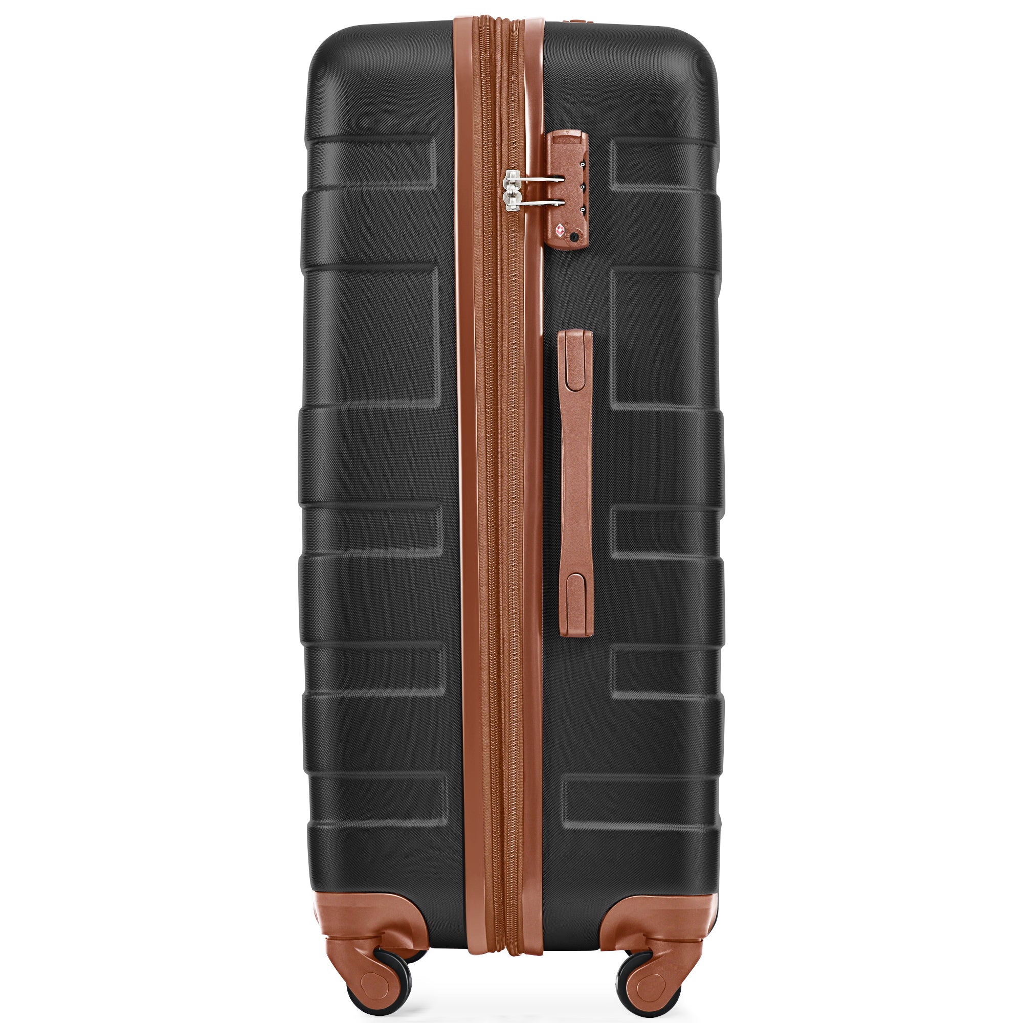 New Model Expandable ABS Hardshell 3pcs Luggage Sets - Clearance Hardside Suitcase with TSA Lock, Spinner Wheels - Lightweight, Durable - 20''24''28'' - Black and Brown