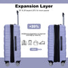 3 Piece Lightweight & Durable Expandable Suitcase Set with Hooks, Spinner Wheels, TSA Lock, (21/25/29) Light Purple