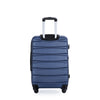 Expandable Lightweight 3 Piece Luggage Set: ABS Suitcase, Hooks, Spinner Wheels, TSA Lock, Blue (20/24/28)