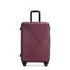 3 Piece Luggage Sets with Two Hooks, Spinner Wheels, TSA Lock, ABS Lightweight Suitcase (20/24/28) - Wine Red