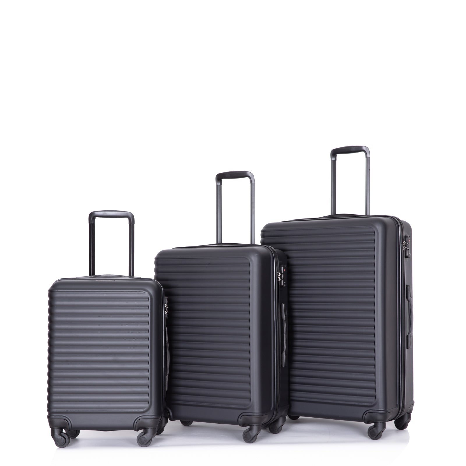 3 Piece Luggage Sets - Lightweight ABS Suitcase with Spinner Wheels, TSA Lock, Two Hooks - Lavender Purple (20/24/28)