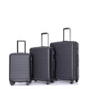 3 Piece Luggage Sets with Spinner Wheels, TSA Lock, ABS Lightweight Suitcase with Two Hooks, Black (20/24/28)