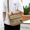 Men's Canvas Crossbody Bag: Neutral Solid Color, Casual Style, One Shoulder Handbag