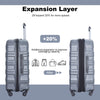 Expandable 3 Piece Lightweight & Durable Luggage Sets with Spinner Wheels, TSA Lock (21/25/29) Gray