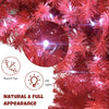 6FT Hinged Fir Artificial Bent Top Christmas Tree, Bendable Santa Hat Style Holiday Decoration, 1250 Branch Tips, 300 LED Lights