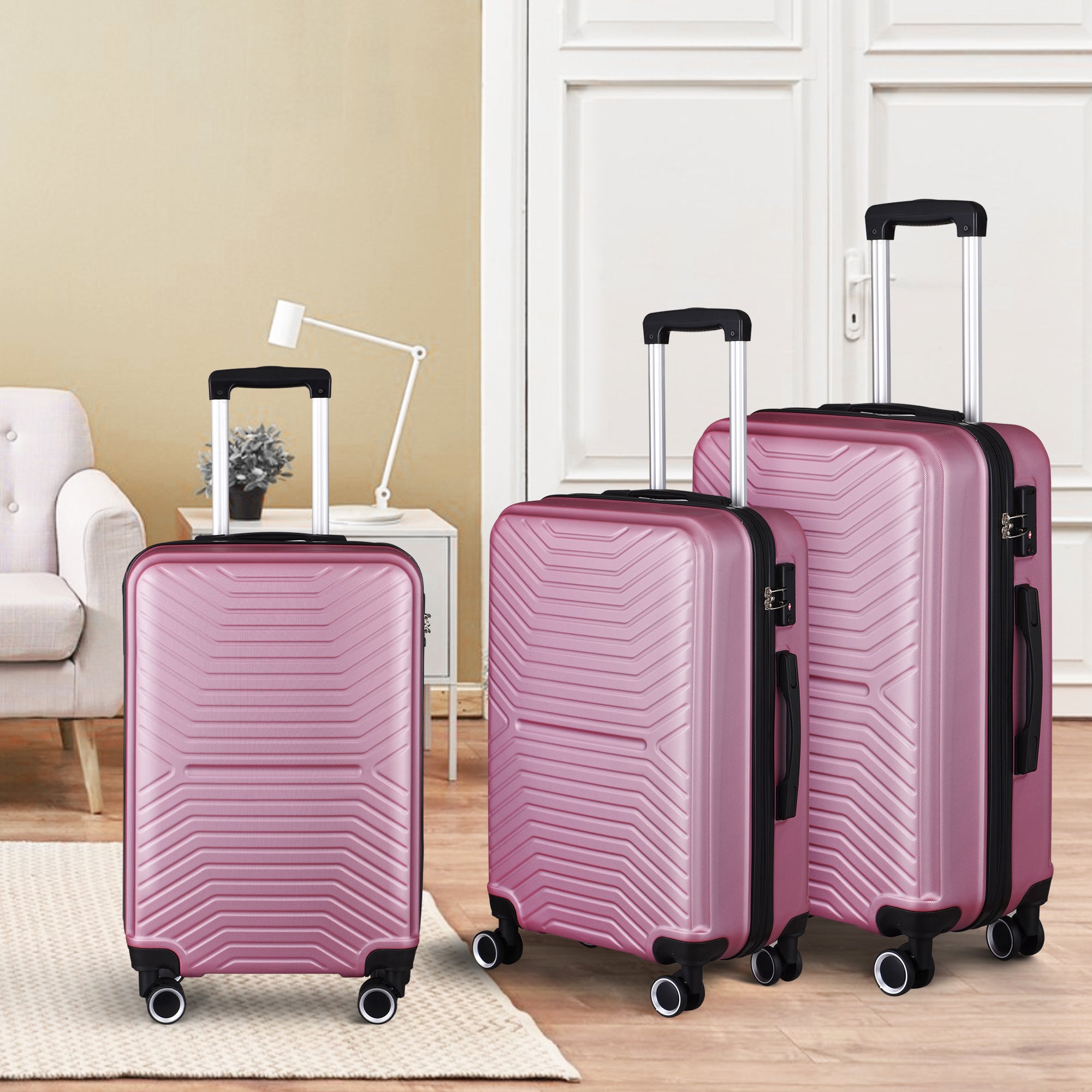 Luggage Sets - Expandable ABS Hardshell 3pcs - Clearance Hardside Lightweight Durable Suitcase Sets - Spinner Wheels - TSA Lock - 20in/24in/28in