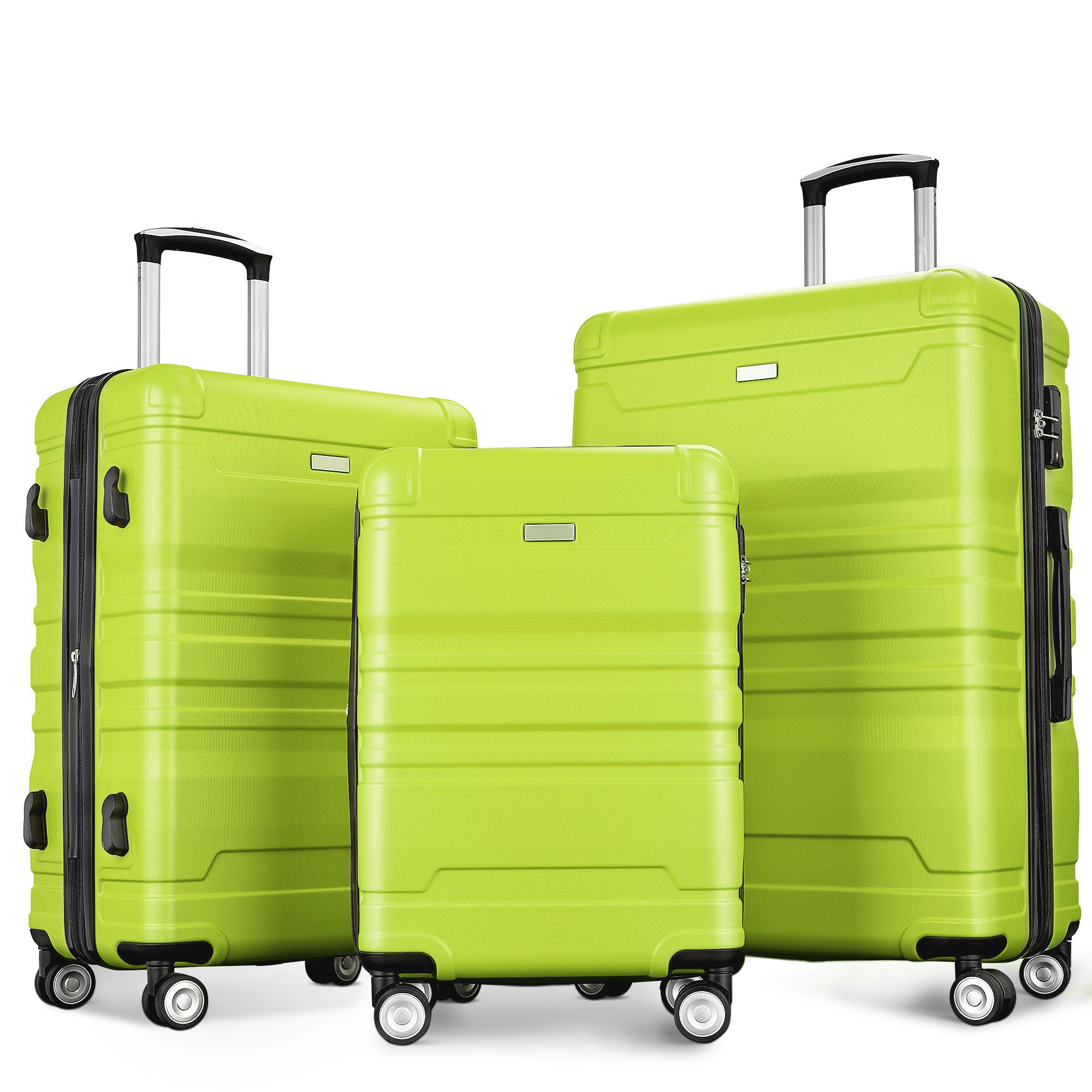 New Model 3pcs Expandable ABS Hardshell Luggage Sets - Clearance Sale! Lightweight & Durable Suitcase with Spinner Wheels, TSA Lock - Lime, 20''24''28''