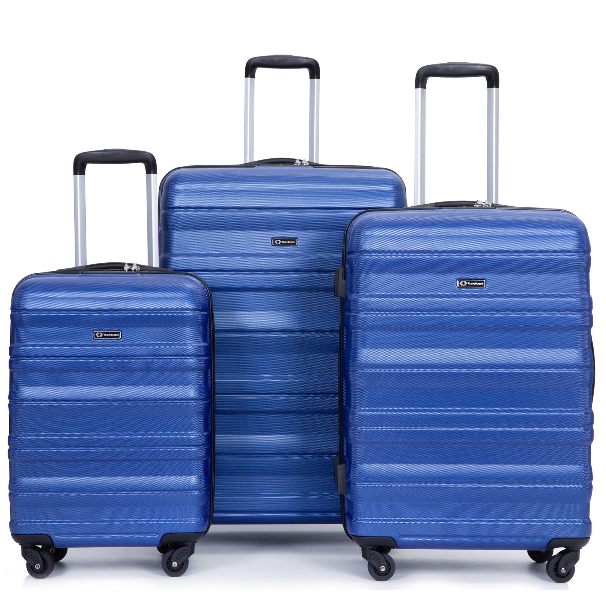 3 Piece Luggage Sets: Lightweight & Durable Expandable Suitcase with Hooks, Spinner Wheels, TSA Lock, Dark Blue (21/25/29)