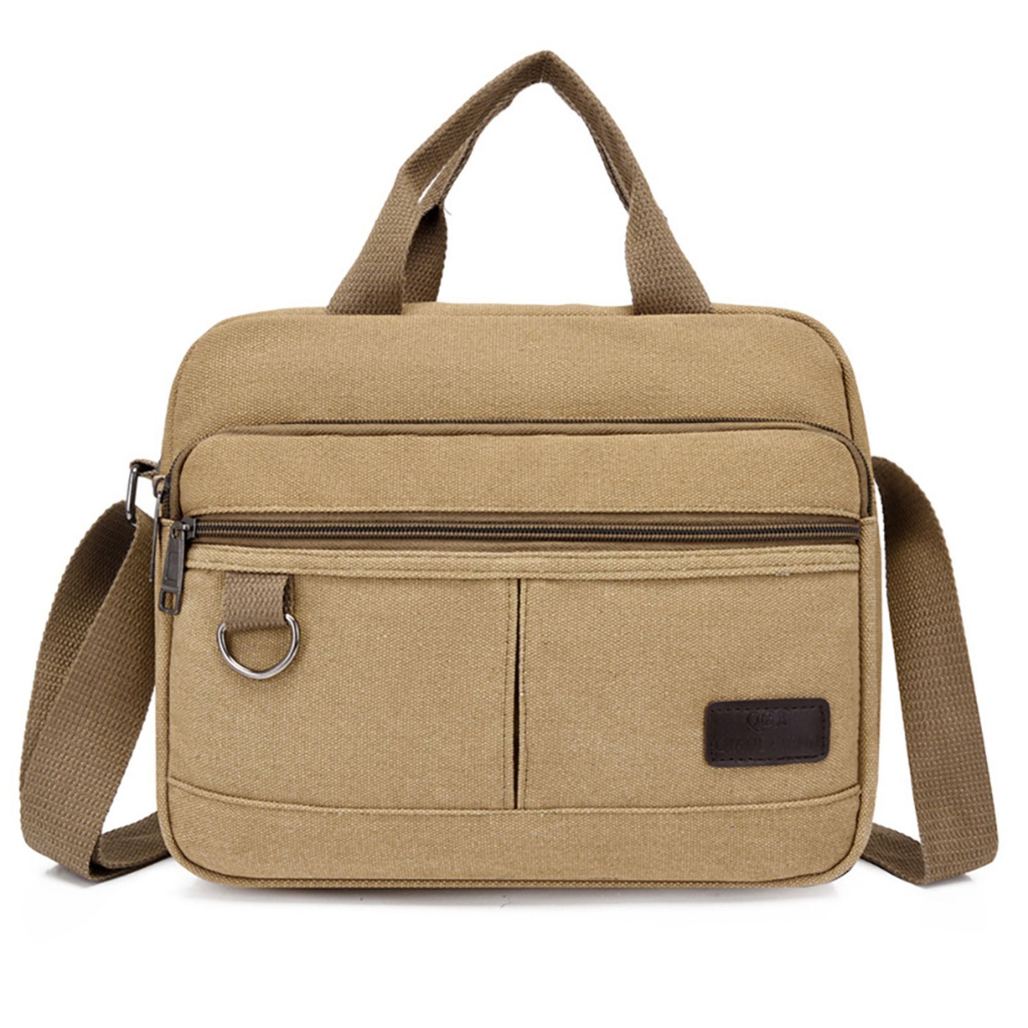 Men's Canvas Crossbody Bag: Neutral Solid Color, Casual Style, One Shoulder Handbag