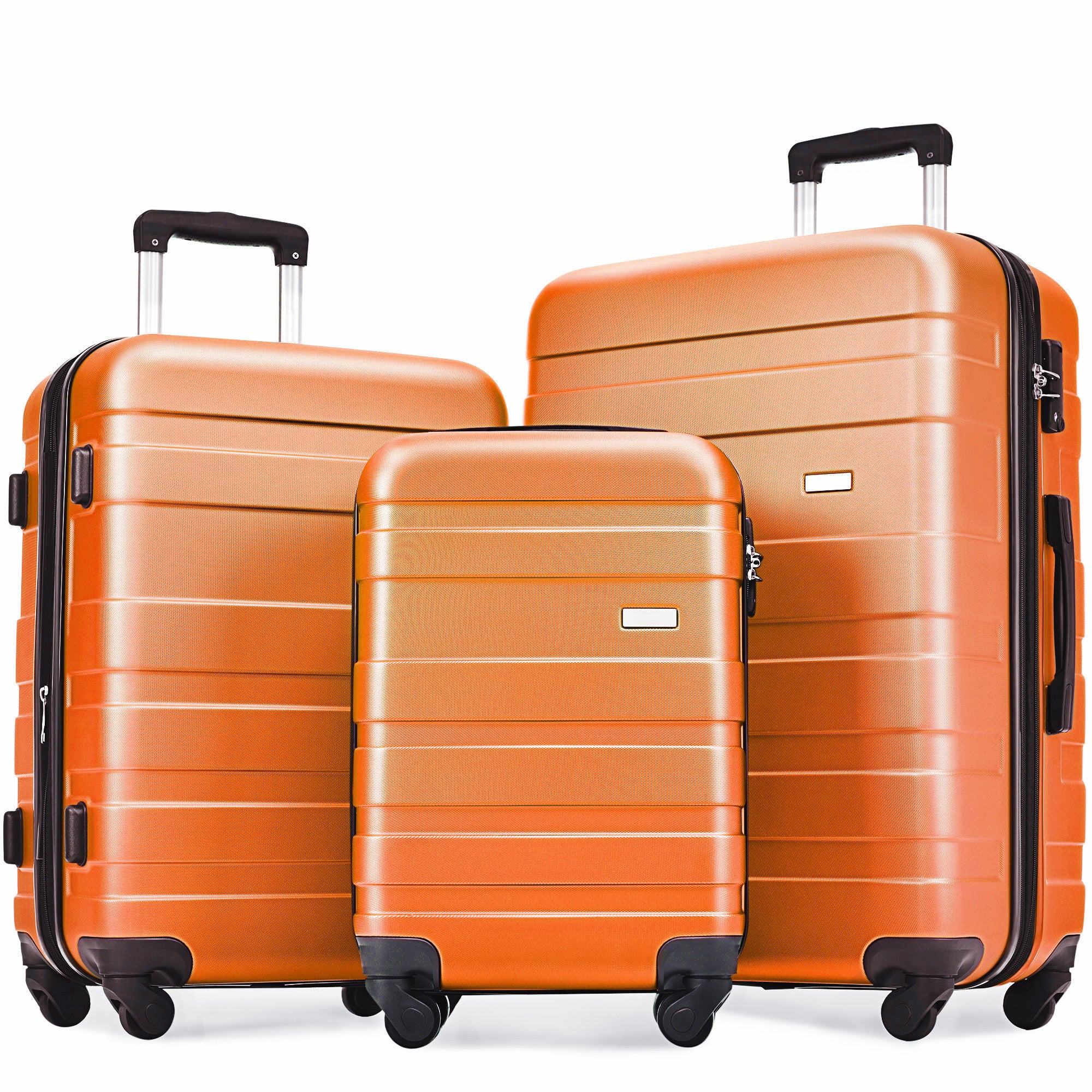 Luggage Sets - Expandable ABS Hardshell 3pcs Clearance Suitcase Sets - Lightweight, Durable, Spinner Wheels, TSA Lock - 20''24''28'' (Orange)