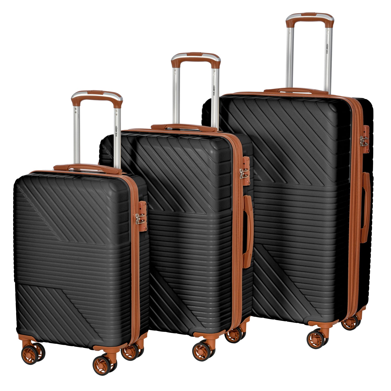 Hardshell Luggage Sets: 3 Piece Double Spinner Suitcase with TSA Lock, Lightweight & Durable, 8 Wheels, Sizes: 20'', 24'', 28''