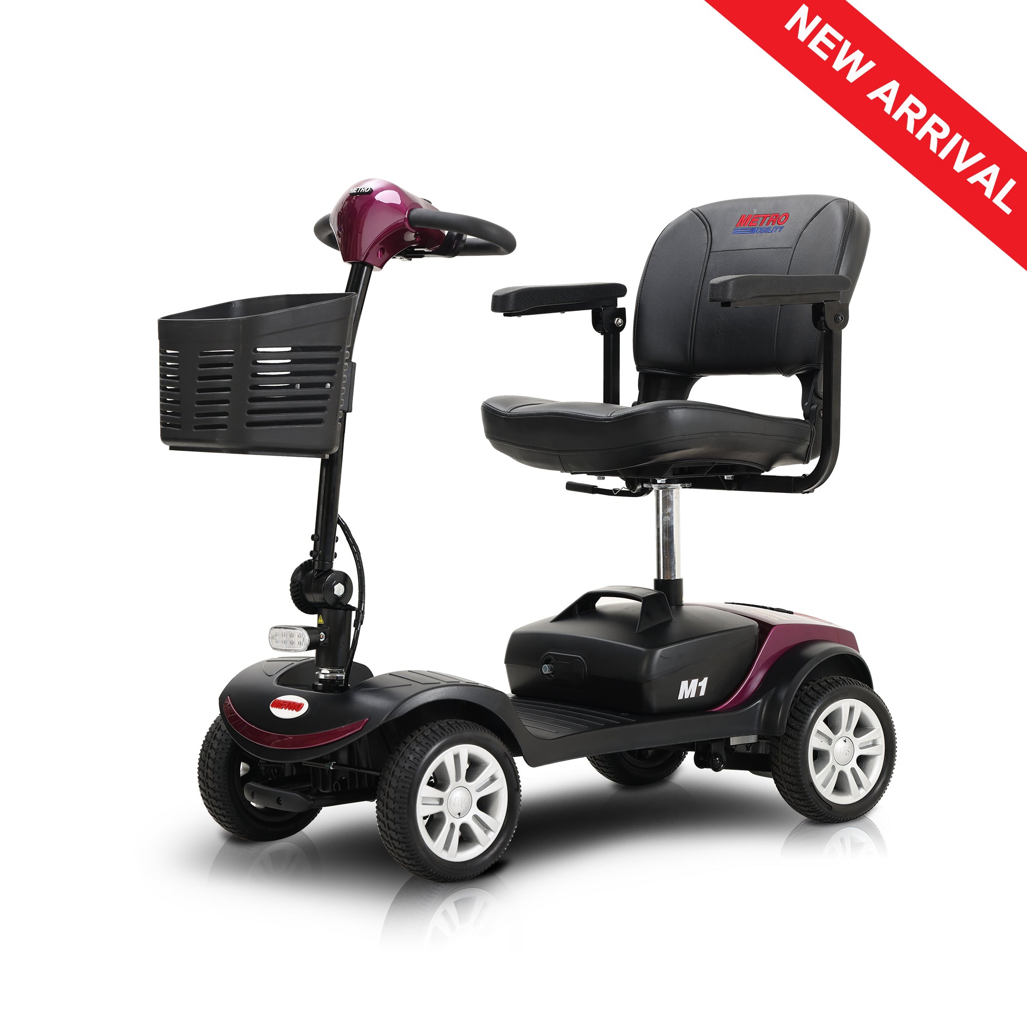 Compact Travel Mobility Scooter with 300W Motor for Adult-300lbs, PLUM