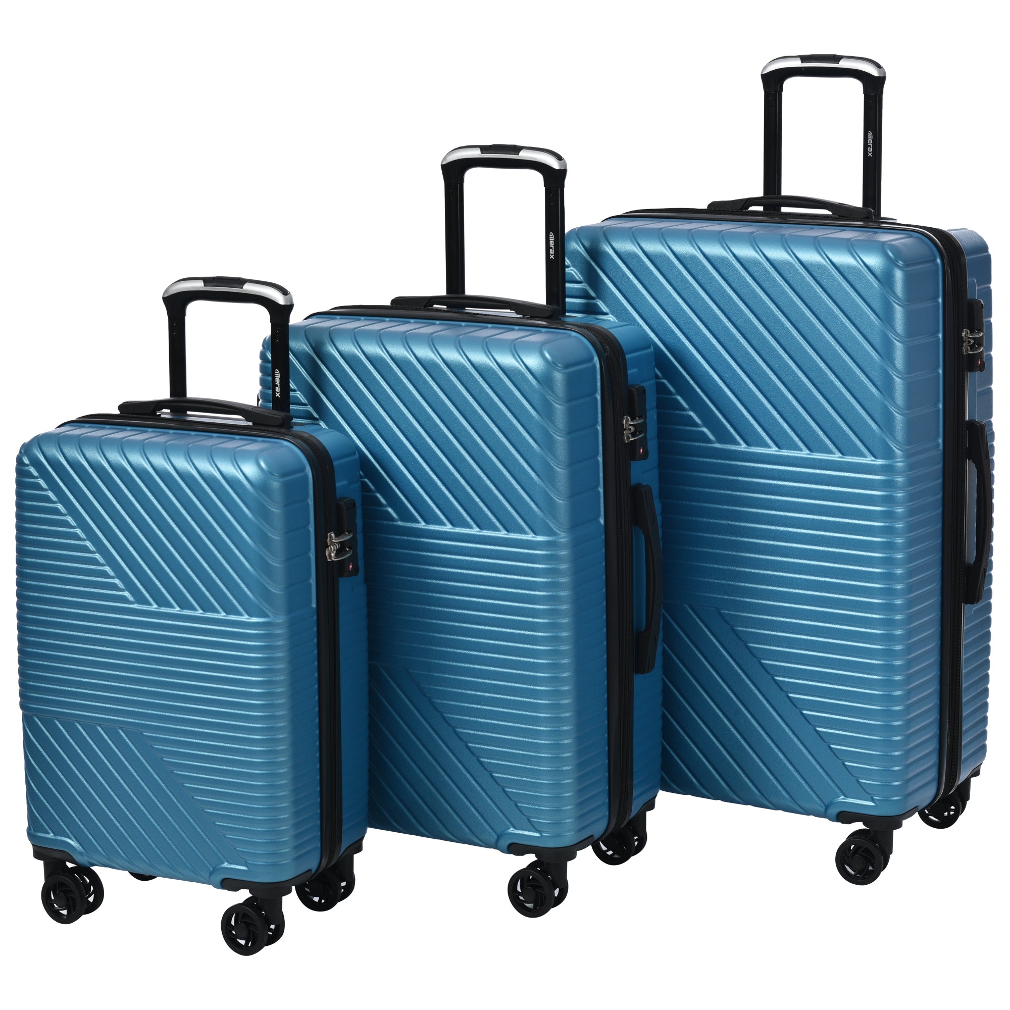 Hardshell Luggage Sets - 3 Piece Double Spinner Suitcase with TSA Lock, Lightweight and 8 Wheels - Available in 20'', 24'', 28'' Sizes