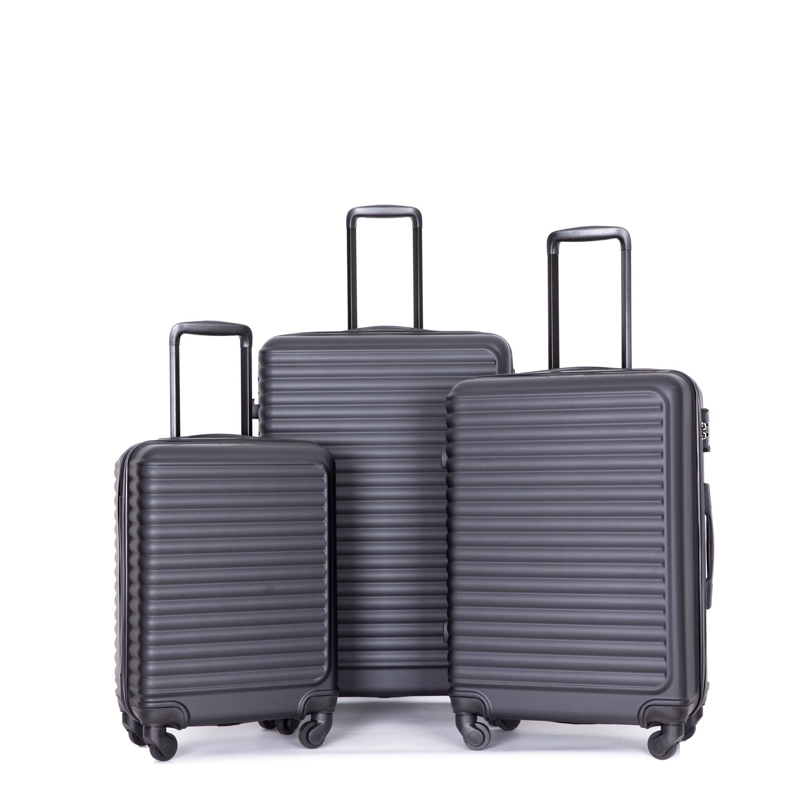 3 Piece Luggage Sets - Lightweight ABS Suitcase with Spinner Wheels, TSA Lock, Two Hooks - Lavender Purple (20/24/28)