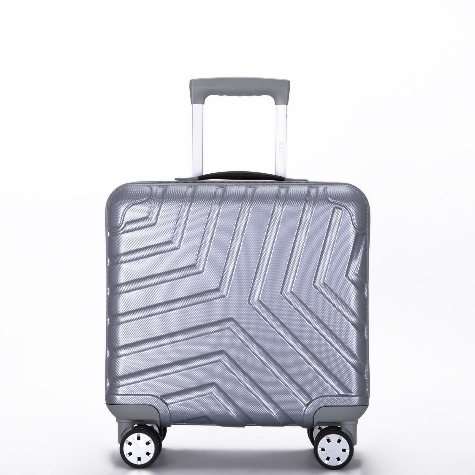 16" Hard Case Luggage Computer Case with Silent Aircraft Wheels - Silver, Durable, and Versatile