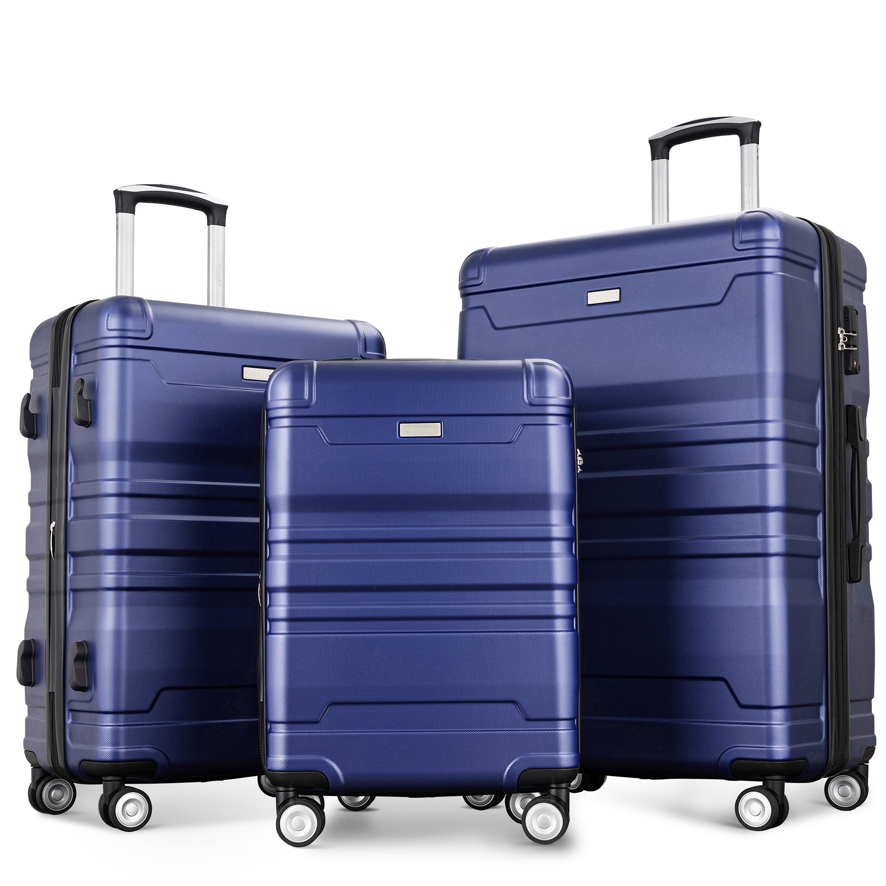 Luggage Sets: Expandable ABS Hardshell 3pcs Clearance Hardside Suitcase Set with TSA Lock, Lightweight & Durable, Spinner Wheels, 20''24''28'' (Navy)