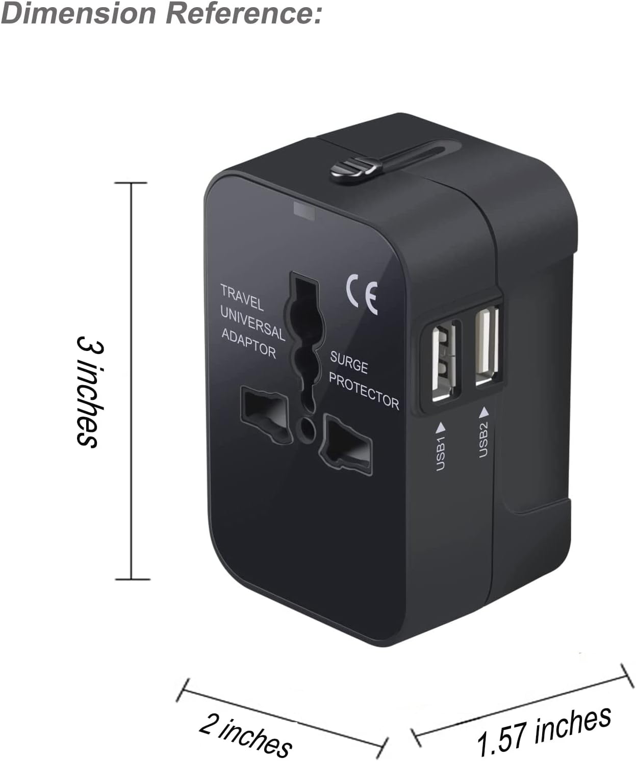 Premium Travel Adapter: Portable Worldwide Power Converter Combo, European Travel Plug, Dual USB Charging Ports