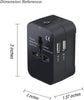 Premium Travel Adapter: Portable Worldwide Power Converter Combo, European Travel Plug, Dual USB Charging Ports