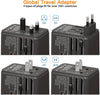 120W Universal Travel Adapter, FATYER GaN Fast Charge, 4 TYP-C and 1 USB-A, Europe/UK/AUS/USA Compatible, All-in-one Wall Charger for Cell Phone Laptops Tablet - Worldwide, Efficient & Compact