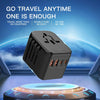 All-in-One International Travel Adapter: Universal European Plug with Fast Charging, Dual USB-C PD and Dual USB-A QC Ports (TR02 Black)