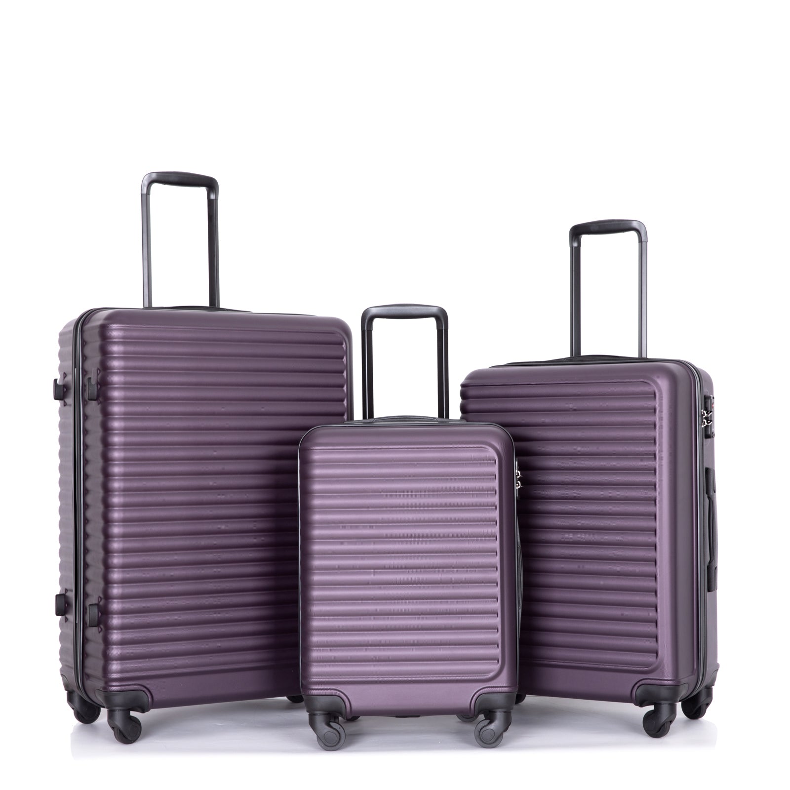 3 Piece Luggage Sets with Spinner Wheels, TSA Lock, Lightweight ABS Suitcase - Purple (20/24/28)