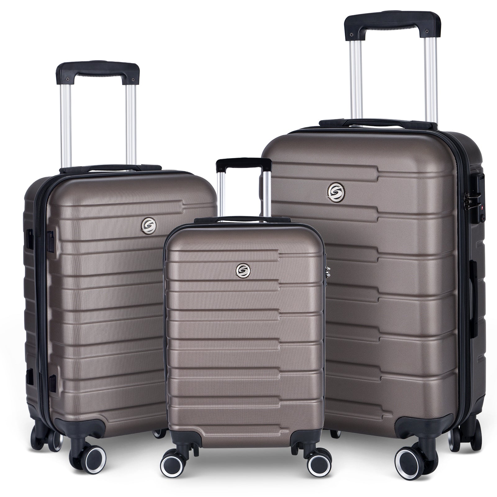 Luggage Suitcase 3 Piece Sets: Hardside Carry-on with Spinner Wheels 20"/24"/28" - Durable, Efficient, and Stylish Options