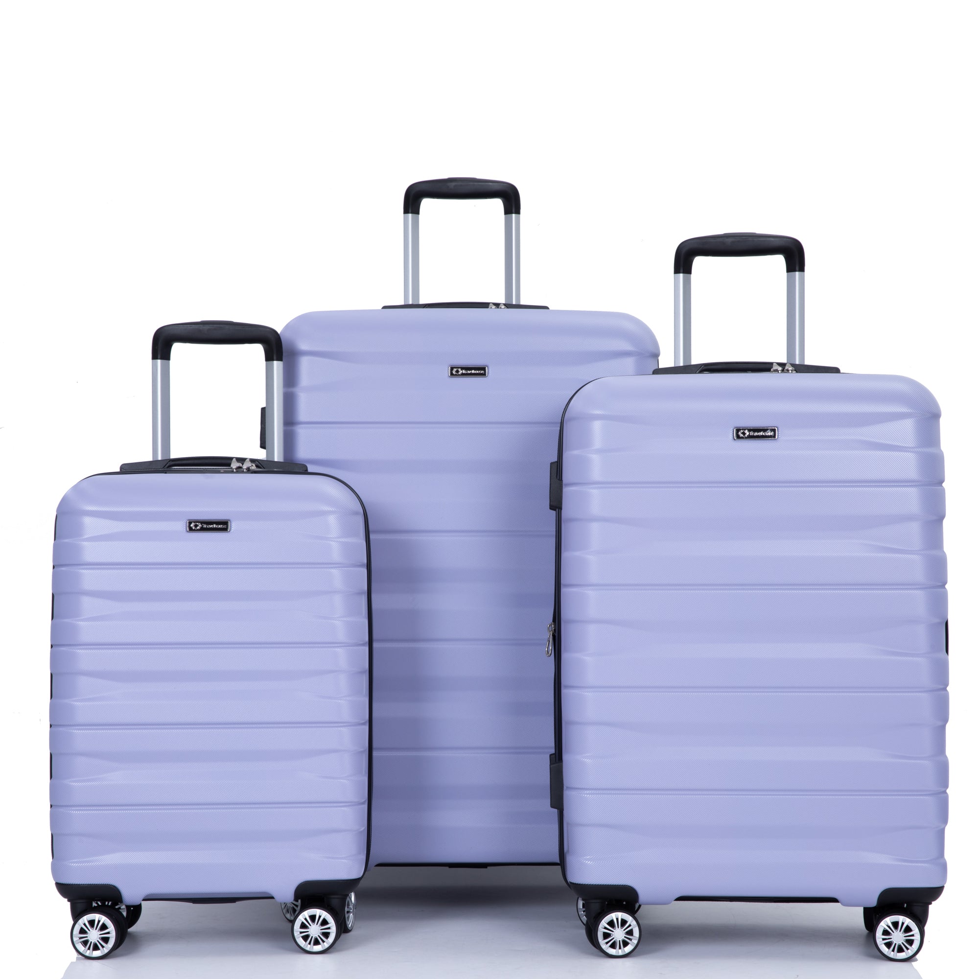 3 Piece Lightweight & Durable Expandable Suitcase Set with Hooks, Spinner Wheels, TSA Lock, (21/25/29) Light Purple