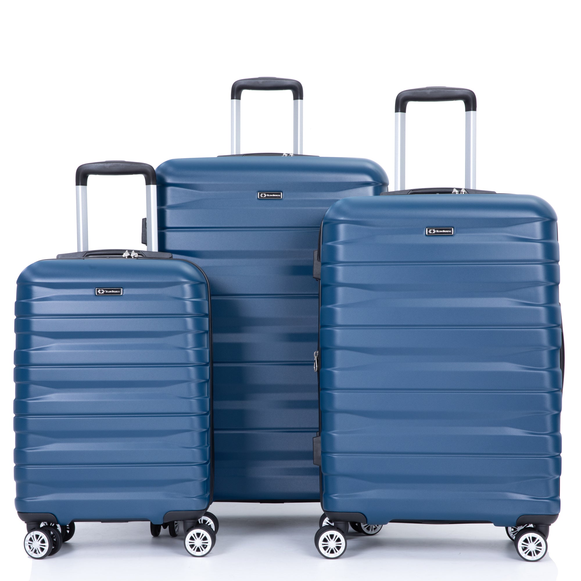 3 Piece Luggage Sets: Lightweight & Durable Expandable Suitcase with Hooks, Double Spinner Wheels, TSA Lock - Dark Blue (21/25/29)