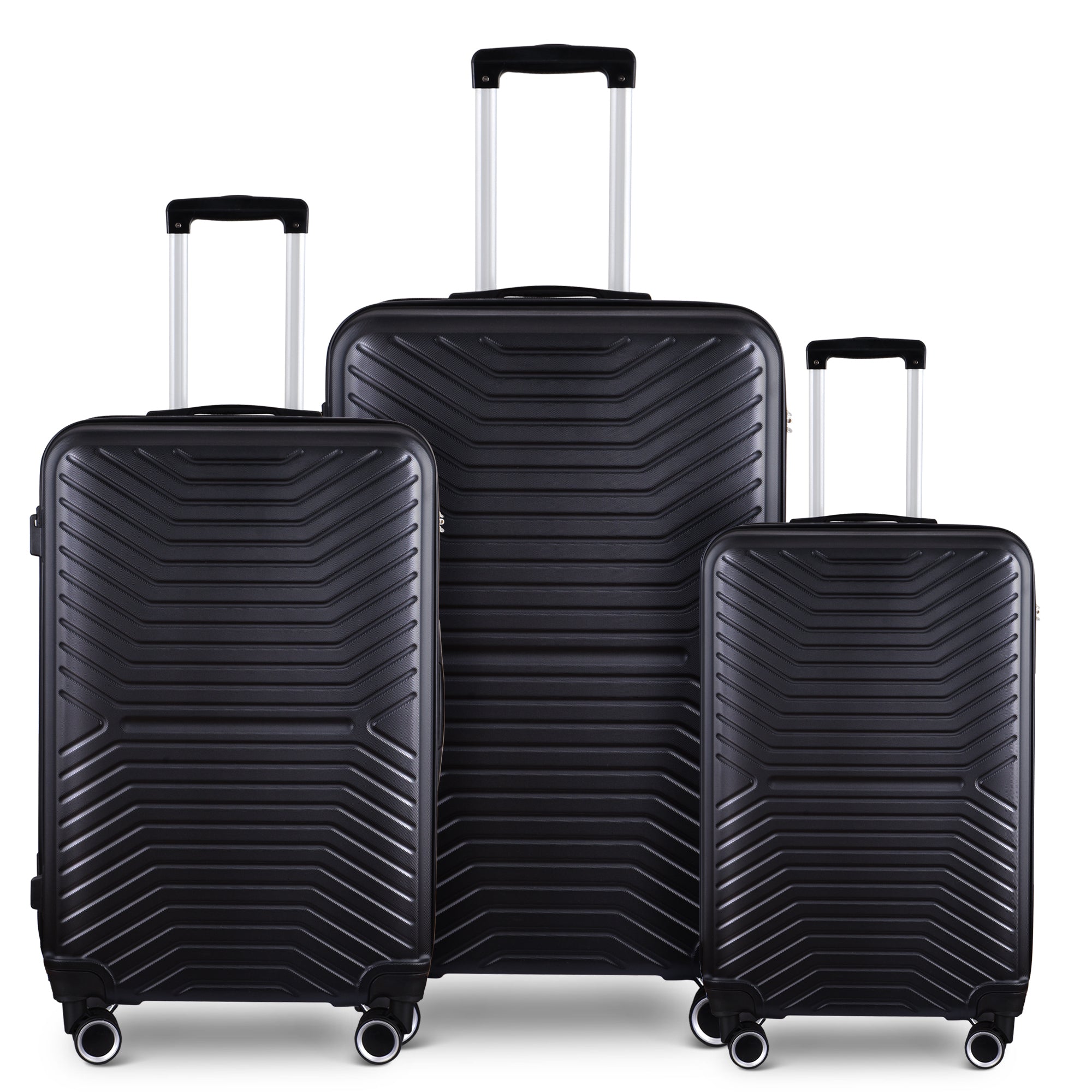 Luggage Sets Expandable ABS Hardshell 3pcs Hardside Suitcase Spinner Wheels with TSA Lock - Lightweight & Durable - Clearance - 20in/24in/28in - Black