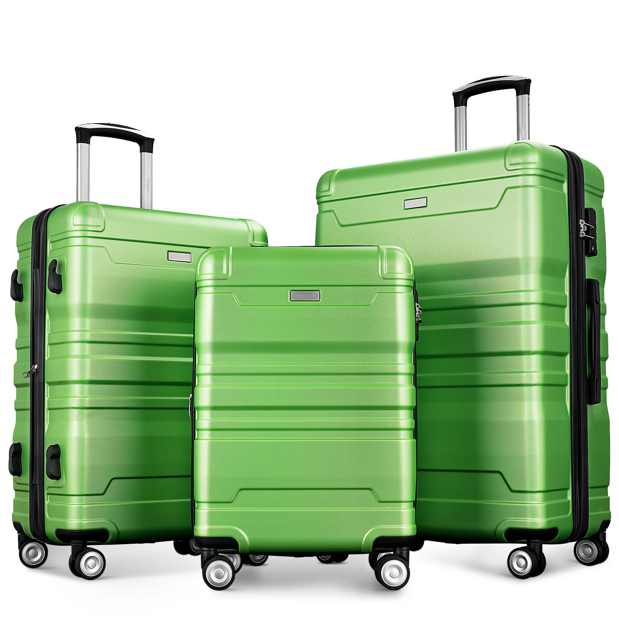 Luggage Sets - Expandable ABS Hardshell 3pcs Clearance Hardside Suitcase with TSA Lock, Spinner Wheels - Lightweight, Durable - 20'' 24'' 28'' (Apple Green)