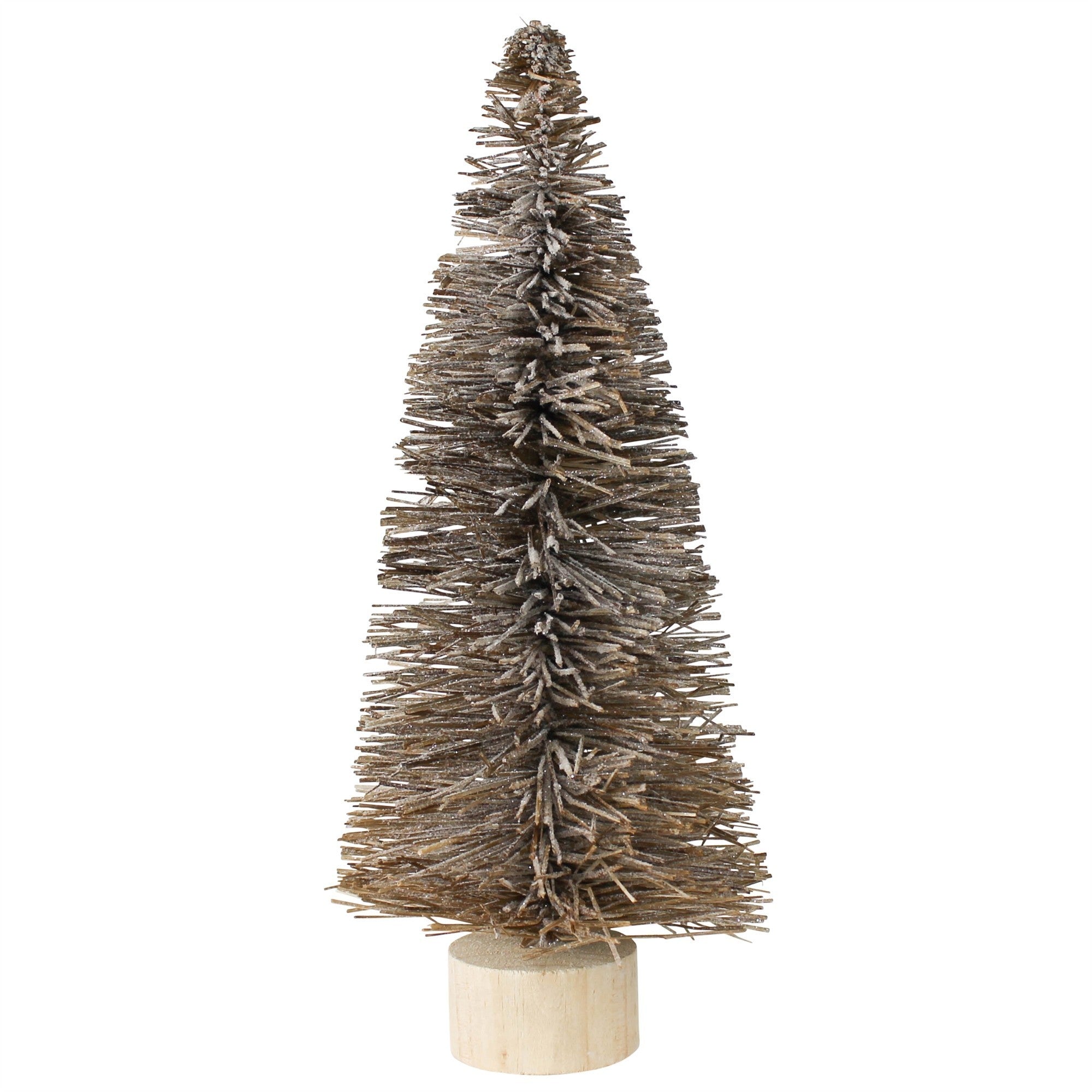 Bottle Brush Tree Decor, Large Brown with Wooden Base - Informative and Versatile Home Decoration for a Touch of Natural Charm - 14-Inch Height