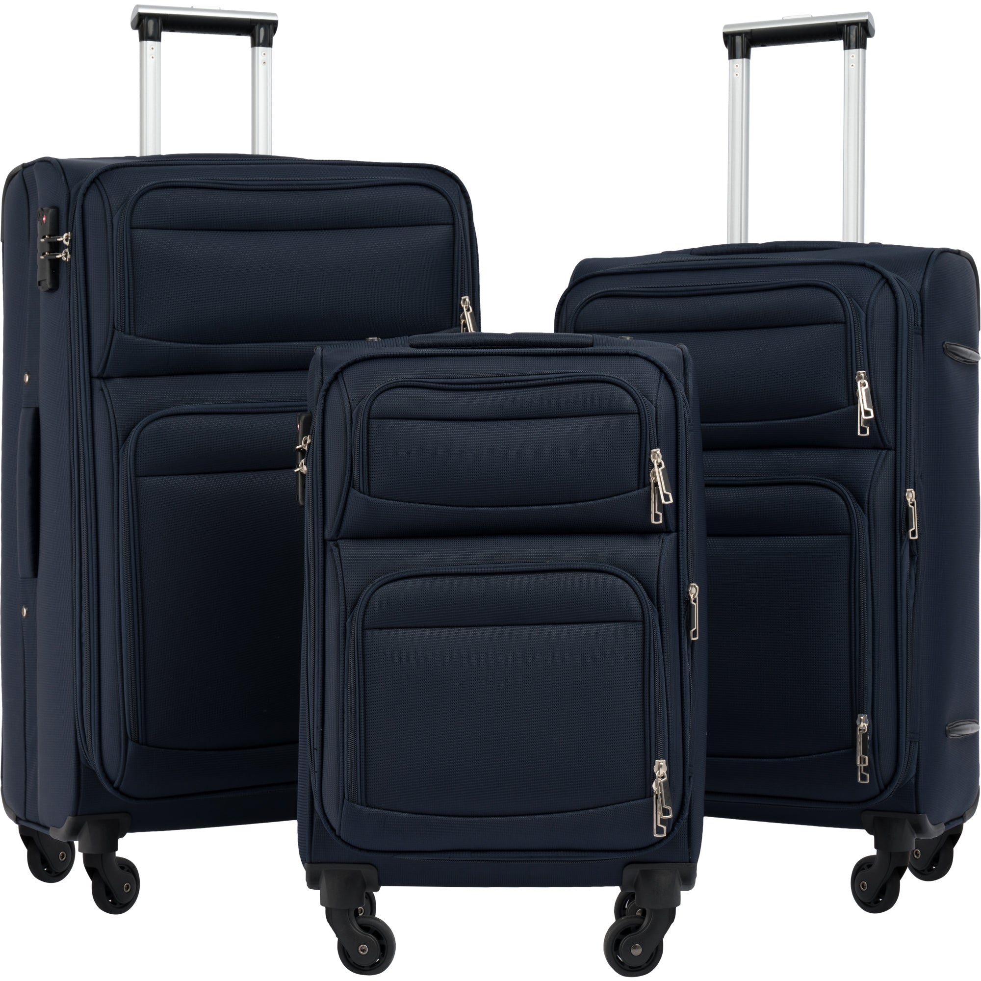 Softside Luggage Expandable 3 Piece Set - Lightweight Suitcase Upright Spinner for Travel - Softshell, Durable Material - Available in Various Sizes and Colors