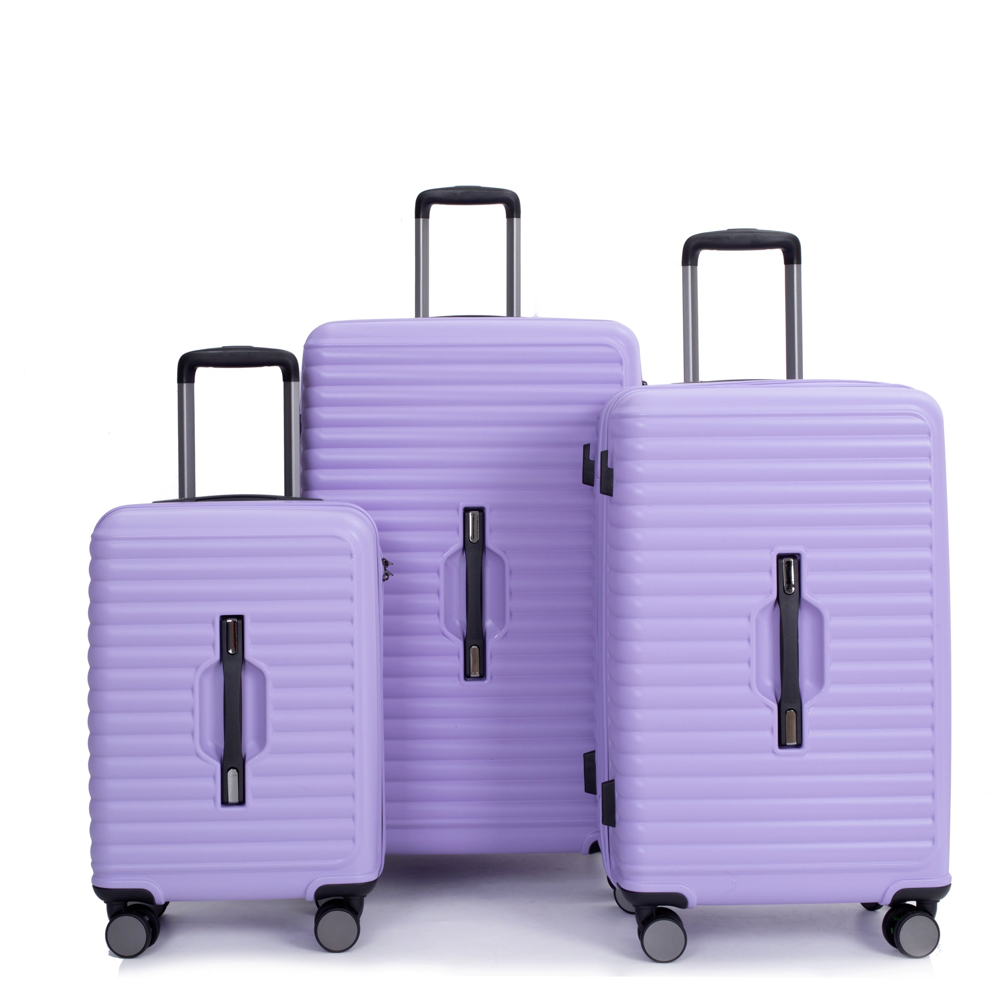 3 Piece Luggage Sets: Lightweight Suitcase with Hooks, 360° Spinner Wheels, TSA Lock, Light Purple (21/25/29)