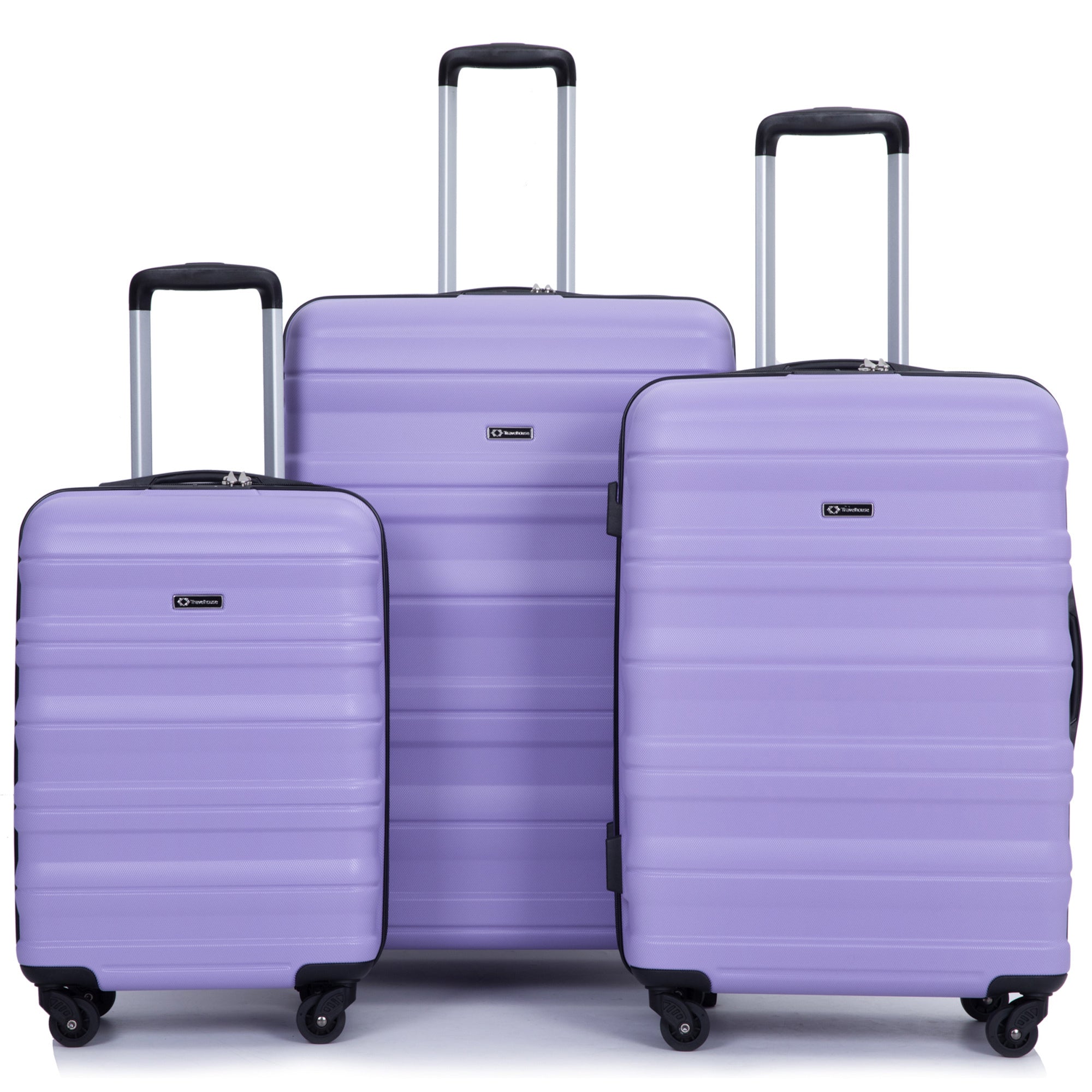 Expandable Lightweight & Durable 3 Piece Luggage Set with Spinner Wheels, TSA Lock, Hooks - Purple (21/25/29)