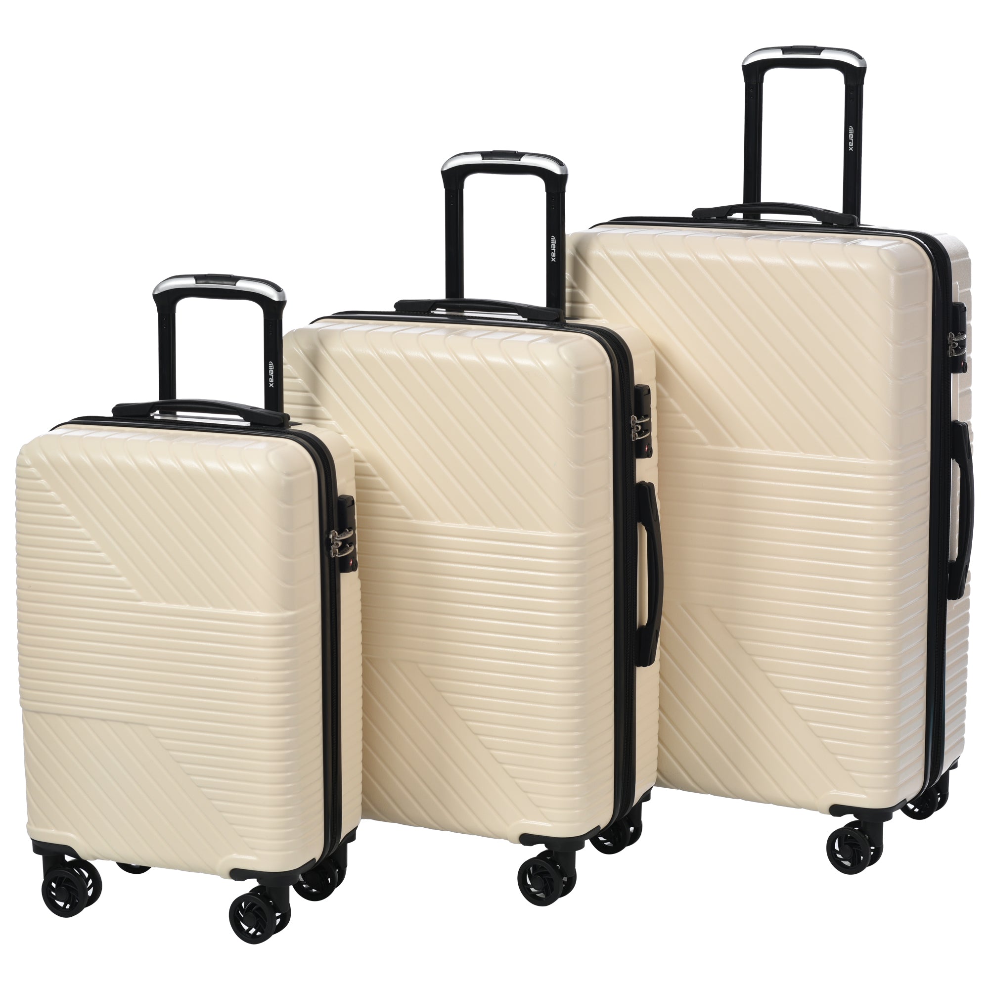 Hardshell Luggage Sets: 3-Piece Double Spinner Suitcase with TSA Lock, Lightweight 20''24''28''