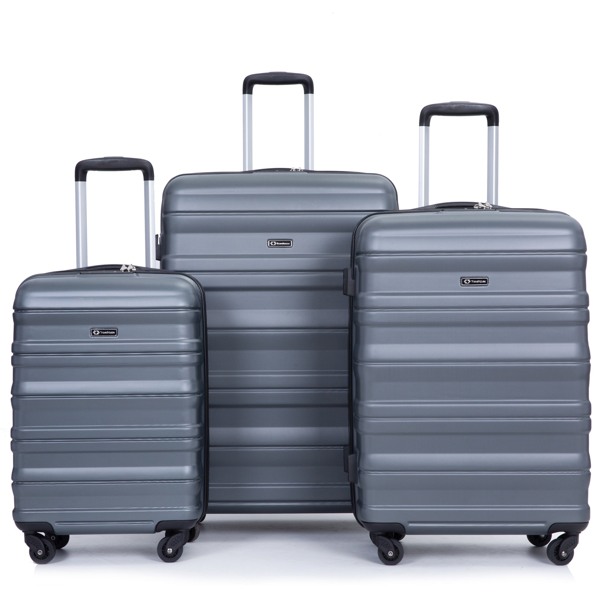 Expandable 3 Piece Lightweight & Durable Luggage Sets with Spinner Wheels, TSA Lock (21/25/29) Gray