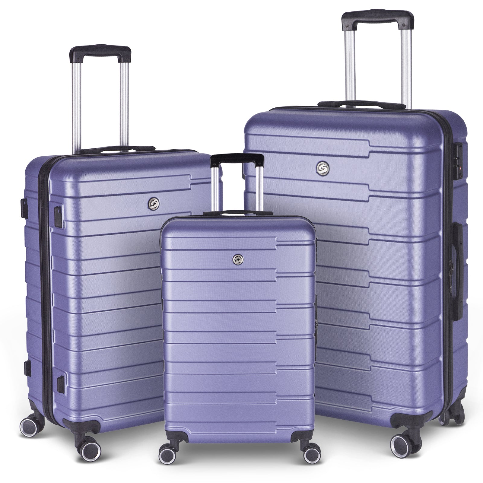 Luggage Suitcase 3 Piece Sets - Hardside Carry-on with Spinner Wheels, 20"/24"/28" Sizes, Durable & Stylish Options Available