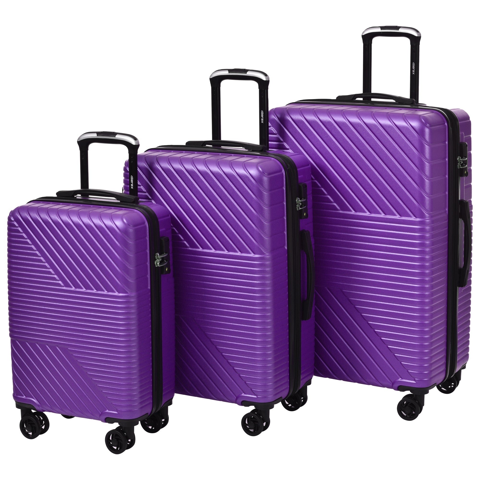 Hardshell Luggage Sets 3 Piece Double Spinner 8 Wheels Suitcase with TSA Lock Lightweight 20"24"28"